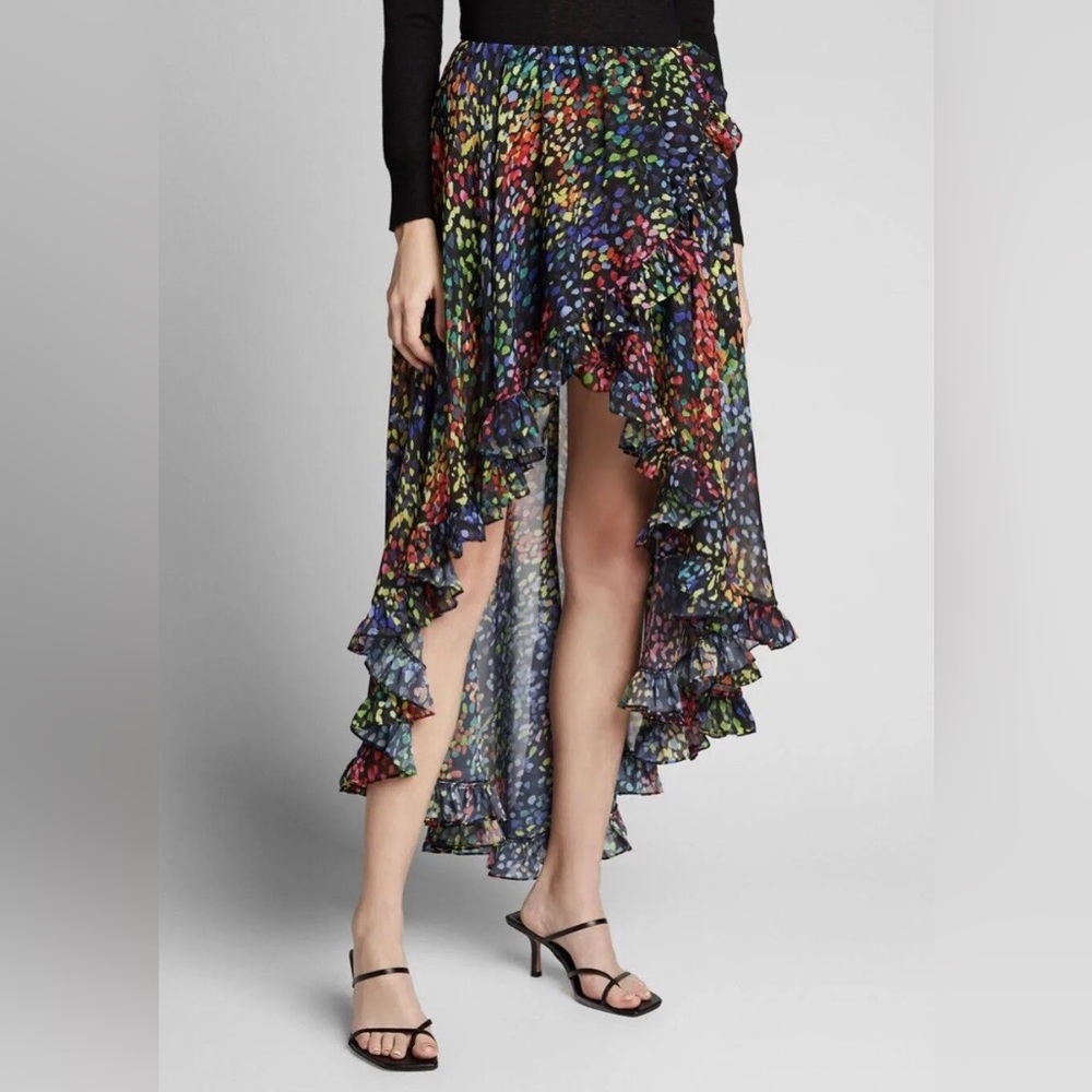 NWOT Caroline Constas Printed Host Pick High-low Skirt Sz XS